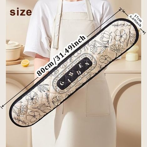 Doppellagige, Hitzebeständige, Einteilige, Multifunktionale Und Strapazierfähige Küchenhandschuhe Aus Baumwolle Mit Aufhängeschlaufe, Waschbar, Zum Backen, Kochen Und Für Andere Küchenarbeiten.