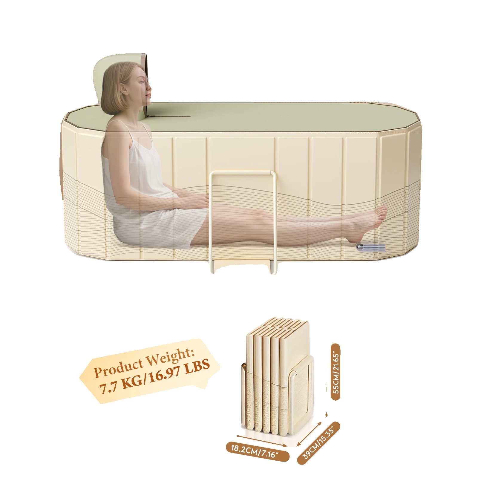 Faltbare Badewanne, Isoliertes Design, Geräumiger Komfort, 1.5m