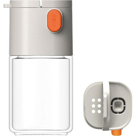 Gewürzspenderflasche Aus Glas – Beigefarbener Salz- Und Pfefferstreuer Mit Spender, Ideal Für Die Küchenarbeitsplatte, Geeignet Für Alle Pulverförmigen Gewürze.