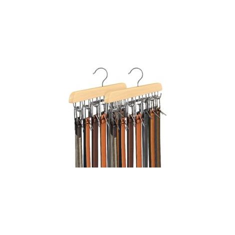 Gürtelhalter Für Den Kleiderschrank, Robustes Gürtelregal Aus Holz, Kleiderschrankzubehör Mit 14 Haken, Gürtelorganizer Für Kleiderschranksysteme Und Maximaler Stauraum Für 42 Gürtel