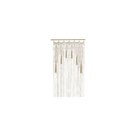 Handgewebte Baumwoll-türvorhänge Für Wohnzimmer, Schlafzimmer, Hochzeiten, Beige, 85 X 200 Cm
