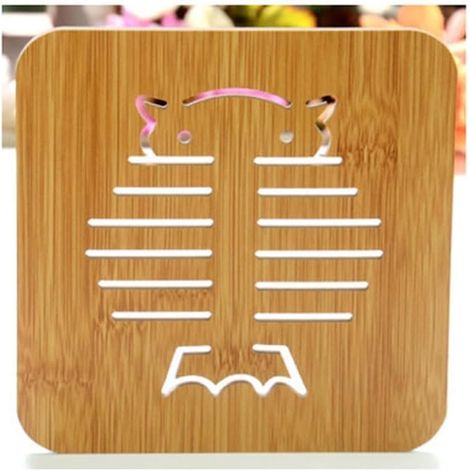 Hitzebeständige Holz-tischsets Mit Eulenmotiv – Rutschfeste Topfuntersetzer, Originelle Und Niedliche Untersetzer (eule) – 6er-set