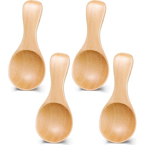Mini-holzlöffel – 7,9 X 3,6 Cm – Naturbelassene, Handgefertigte Löffel – Ideal Zum Kochen, Für Gewürze, Kaffee, Tee, Zucker Und Eiscreme