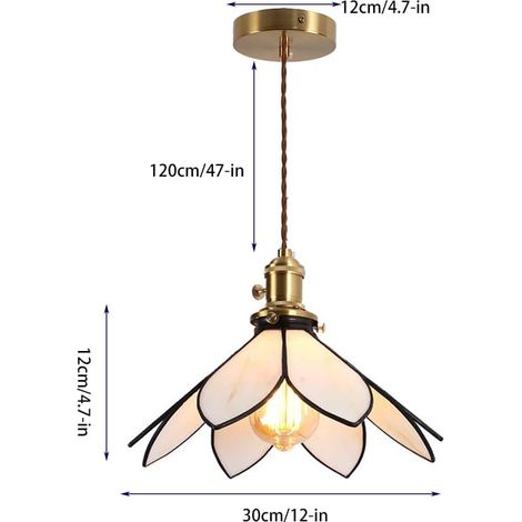 Minimalistische Und Kreative 30 Cm (12 Zoll) Pendelleuchte, Einfarbig, Tiffany-stil, Cremefarbenes Beiges Blumenmuster, Buntglas, Kleine Moderne Pendelleuchte Für Flur, Eingangsbereich Oder Café.