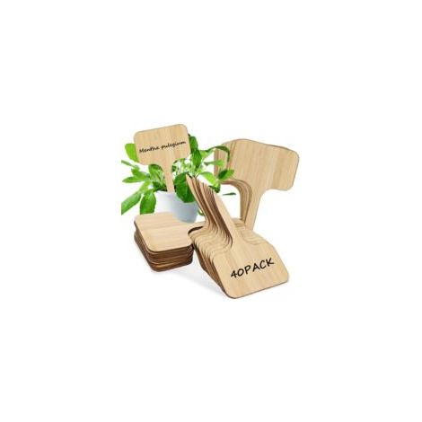 Pflanzenetiketten Aus Holz – 40 Stück, T-förmige Pflanzenetiketten Aus Holz – Wetterfest, Für Garten/gemüse