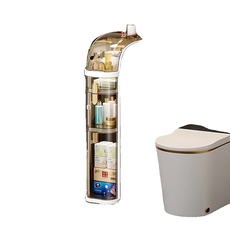 Badezimmer Aufbewahrungsschrank, Platzsparendes Design, Einfache Mobilität, Beige
