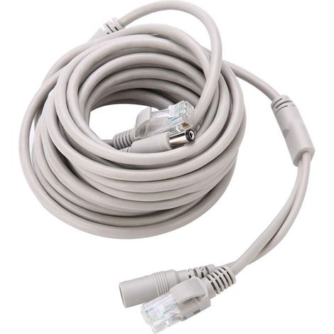 Rosvola Rj45 Cat 5 Ethernet-netzwerk-patchkabel + Dc Cctv-ethernetkabel Für Ip-kameras Nvr-system 10 Mbit/s / 100 Mbit/s (20 M)