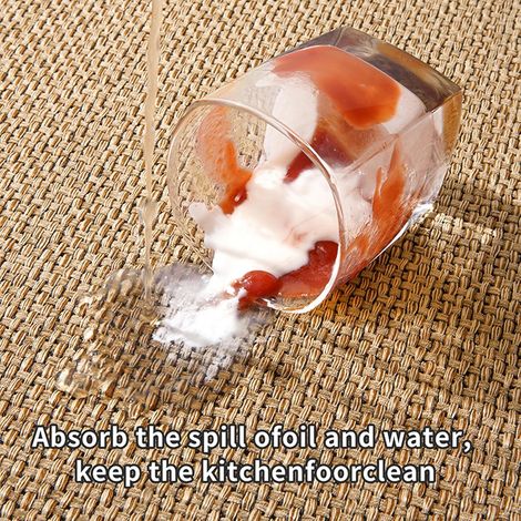 Rutschfeste Eckmatte Für Die Küche – Ultra-saugfähige, Gewebte Bodenmatte Für Die Spüle, Waschbare Runde Matte Mit Gummirückseite, Küchenmatte In Leinenoptik, 70 X 70 Cm