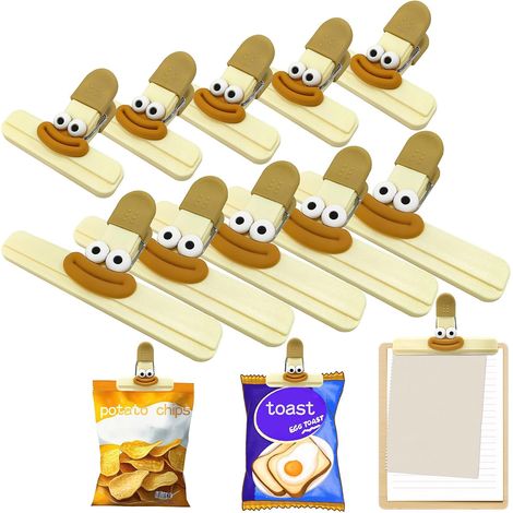 Set Mit 10 Chipstütenclips – Hübsche Verschlussclips – Für Den Hausgebrauch – Zum Verschließen Von Snacktüten – Für Chips, Obst