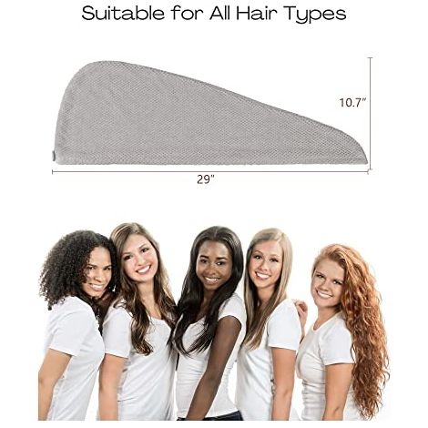 Set Mit 4 Extra Großen Mikrofaserhandtüchern Für Damen, Ultra-saugfähig Und Schnelltrocknend, Mit Knöpfen, Geeignet Für Lockiges, Langes Und Kurzes Haar – Anti-frizz