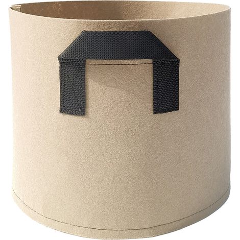 Set Mit 5 Pflanzsäcken (5 Gallonen) — Dicke, Atmungsaktive Töpfe Aus Vliesstoff, Robuste Und Langlebige Behälter Mit Griffen — Geeignet Für Den Garten (beige)