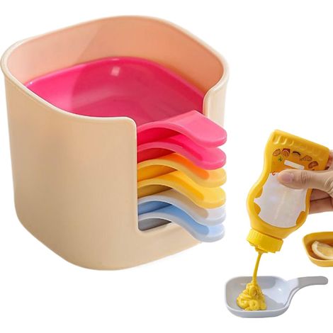 Set Mit 6 Kleinen, Wiederverwendbaren Schälchen (9,2 X 12,5 X 8 Cm) Mit Ständer, Ideal Für Saucen, Sojasauce, Zum Kochen, Für Mittagessen Und Picknicks. Maße: 9,2 X 12,5 X 8 Cm.