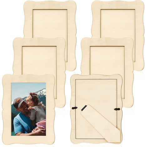 Set Mit 6 Unbehandelten Holzbilderrahmen, 10 X 15 Cm – Rechteckiger Rahmen – Diy-partydekoration