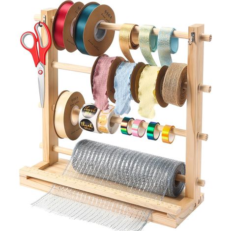 Spulenhalter Aus Holz Für Bastelbänder, Kränze, Schmetterlinge Und Washi-tape, Künstlerbedarf – Ideal Für Bastelworkshops, Floristen Und Zum Verpacken Von Geschenken