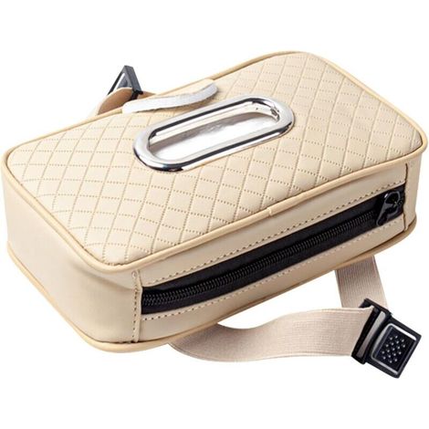 Taschentuchhalter Fürs Auto, Taschentuchhalter Aus Pu-leder Für Die Sonnenblende, Multifunktionaler Handtuchhalter Mit Reißverschluss, Kopfstütze Für Die Rücksitzlehne, Taschentuchbox, D
