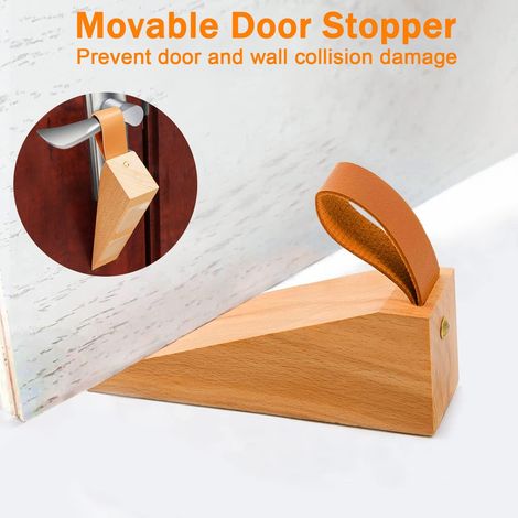 Türstopper Aus Massivholz, Robuste Und Langlebige Anti-rutsch-keile, Geeignet Für Türunterkanten Von 0,5 Bis 3,3 Cm (2er-set).