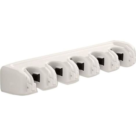 Wandmontierter Halter Für Mopp, Besen Und Gartengeräte Garagen-aufbewahrungsorganizer 5 Positionen Und 6 Haken Für Haus, Küche Und Garten (beige, 5 Positionen), Von Debuns