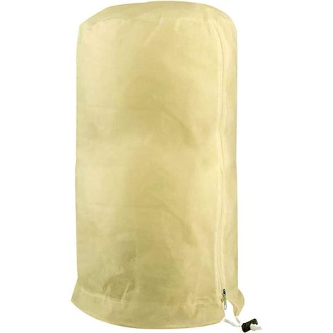 Warme, Frostbeständige Winter-pflanzenabdeckung Aus Vliesstoff Mit Reißverschluss Und Kordelzug, Beige, 60 × 80 Cm