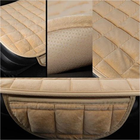 Winter-autositzbezug Mit Warmem Kissen, Rutschfest Und Atmungsaktiv, Für Universelle Vordersitze Und Autositzschoner (beige)