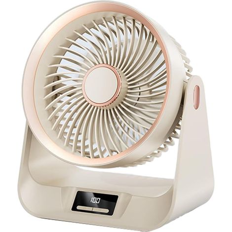 Wiederaufladbarer Tischventilator – 5 Geschwindigkeitsstufen – Starker Luftstrom – Timer Und Einstellbarer Neigungswinkel – Geräuscharm – Mini-ventilator – Ideal Für Schlafzimmer, Büro Und Badezimmer