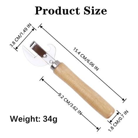 Zweiteiliger Dosenöffner, Retro-dosenöffner, Manueller Dosenöffner Mit Holzgriff, Manueller Flaschenöffner Mit Seitlichem Drahtschneider, Traditioneller Edelstahl-dosenöffner Mit Scharfer Spitze.