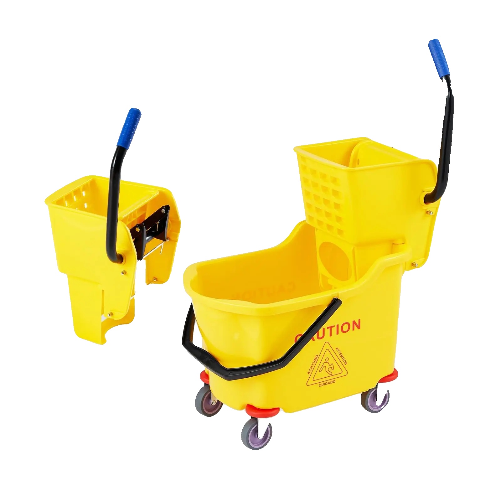 Moppwagen, Dual-compartment, Ergonomischer Griff, Beige