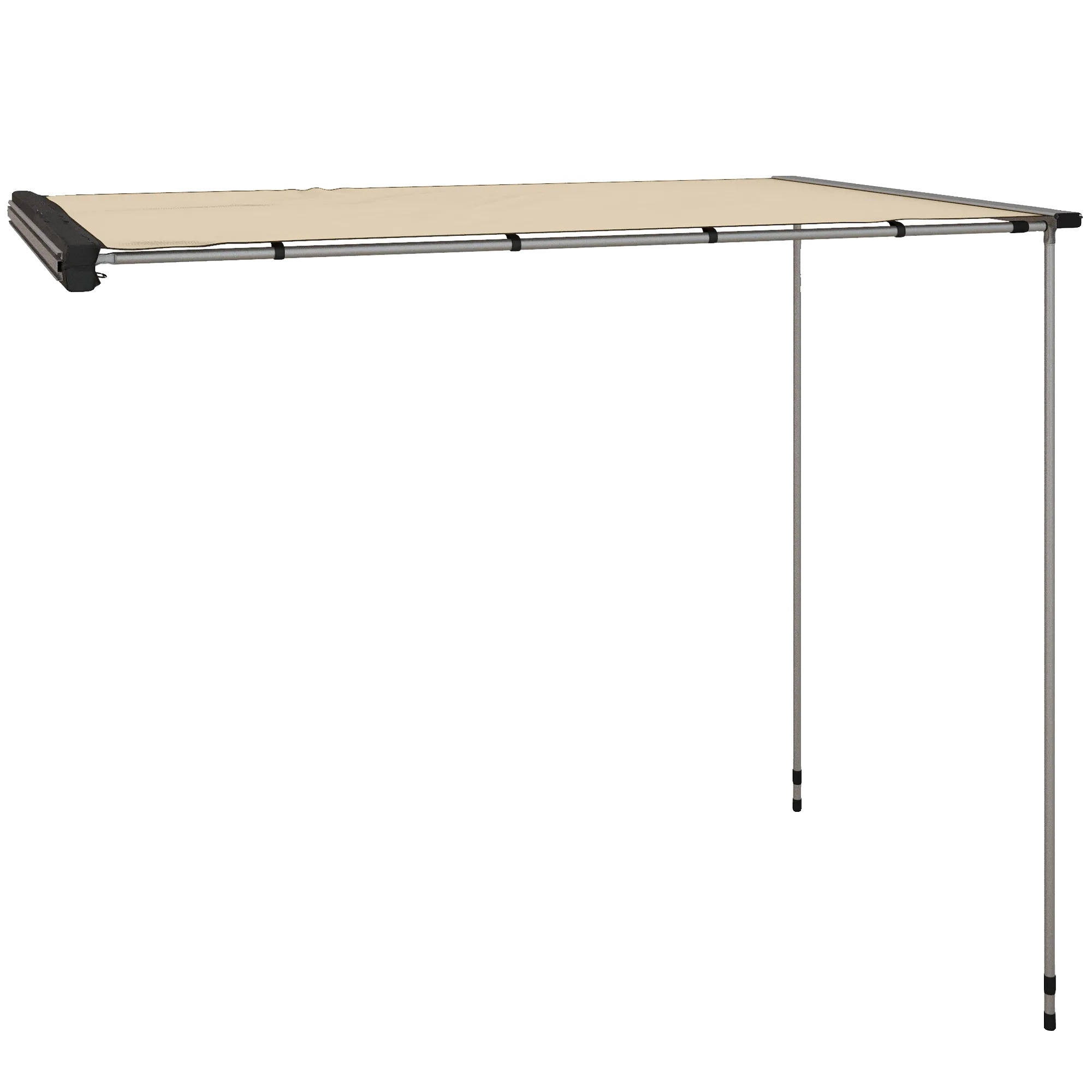 Markisen, Wasserdichtes Gewebe, Abmessungen 160l X 250b X 125–225h Cm, Korrosionsbeständiger Aluminiumrahmen, Verstellbare Stangen Von 125 Bis 225 Cm,