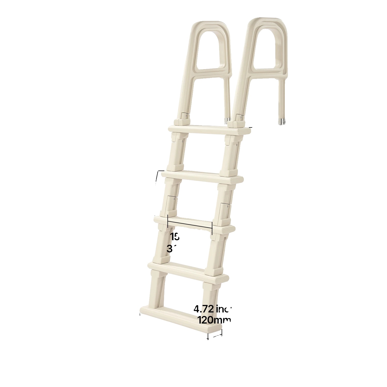 Schwimmbadleiter, 4-stufen-design, Rutschfest Und Robust, Pe 6 Schritte Haken