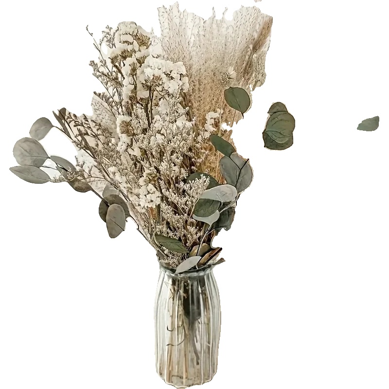 Konservierte Trockenblumen, Eleganter Blumenstrauß, Vielseitige Dekoration, A
