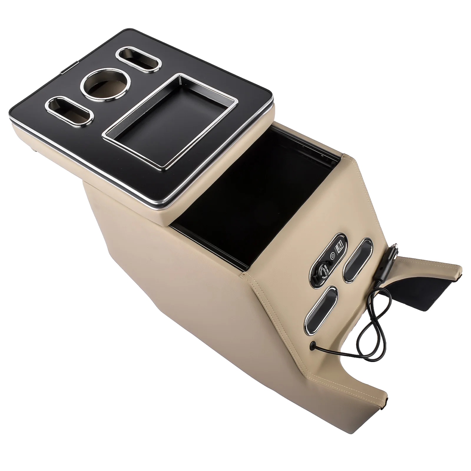Armlehnenbox, Usb-ladeanschlüsse, Led-umgebungsbeleuchtung, Beige