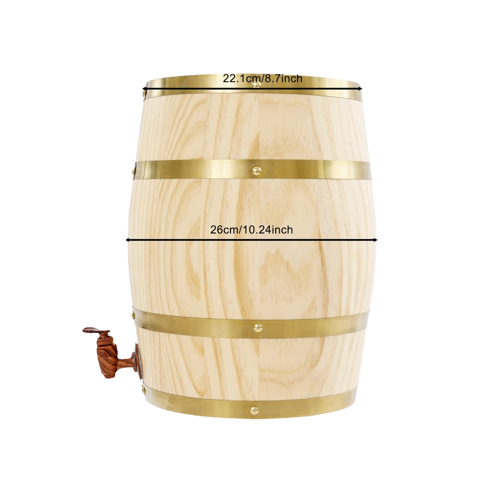 Weinfass, 10l Kapazität, Tischdesign, Beige