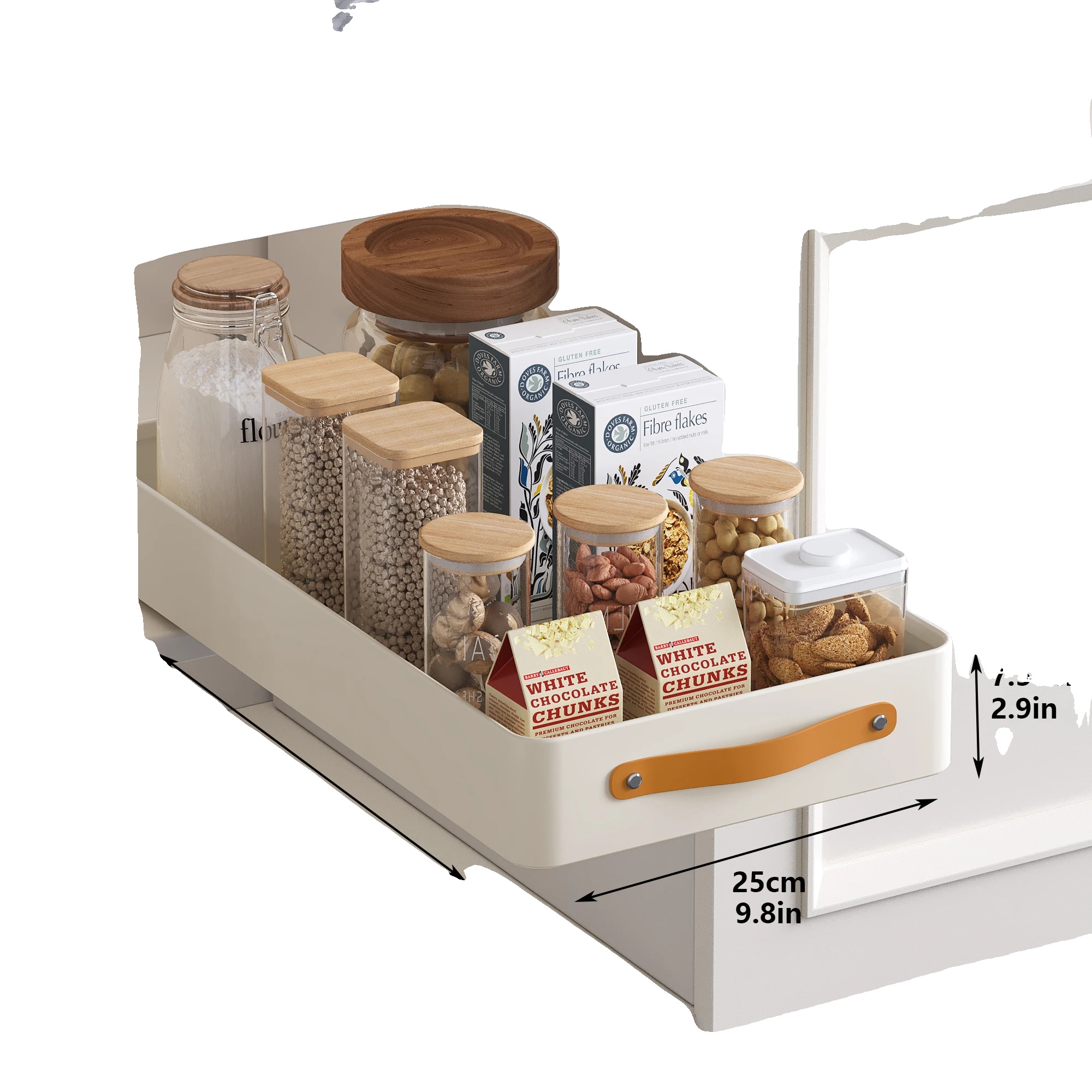 Schrankorganizer, Ausziehbares Design, Einfache Installation, 25cm Breit