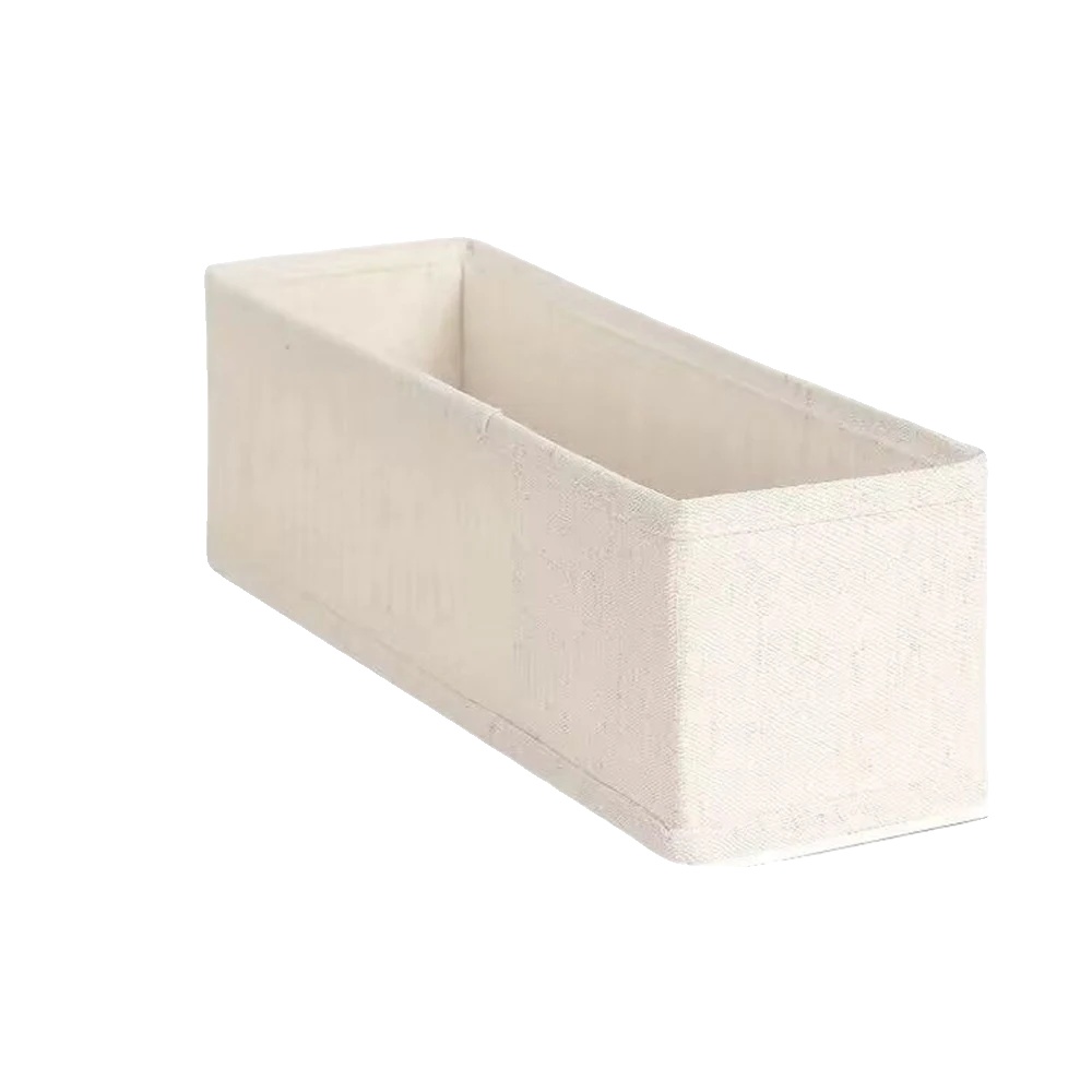 Aufbewahrungsorganizer, Faltbares Design, Strapazierfähiges Stoffmaterial, Beige 2 Stück