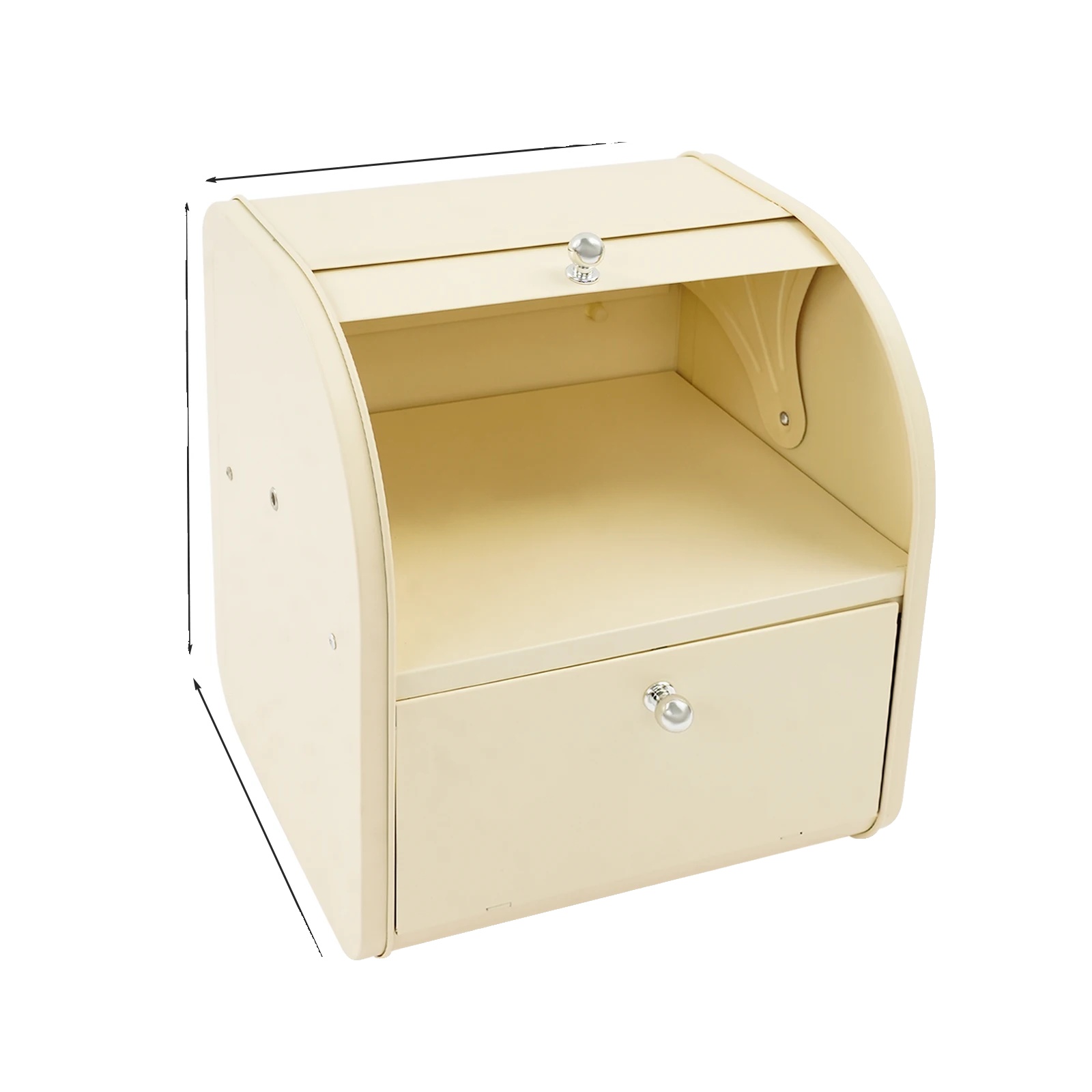 Brotbox, Zweistufige Aufbewahrung, Langlebiges Design Aus Kohlenstoffstahl, Beige