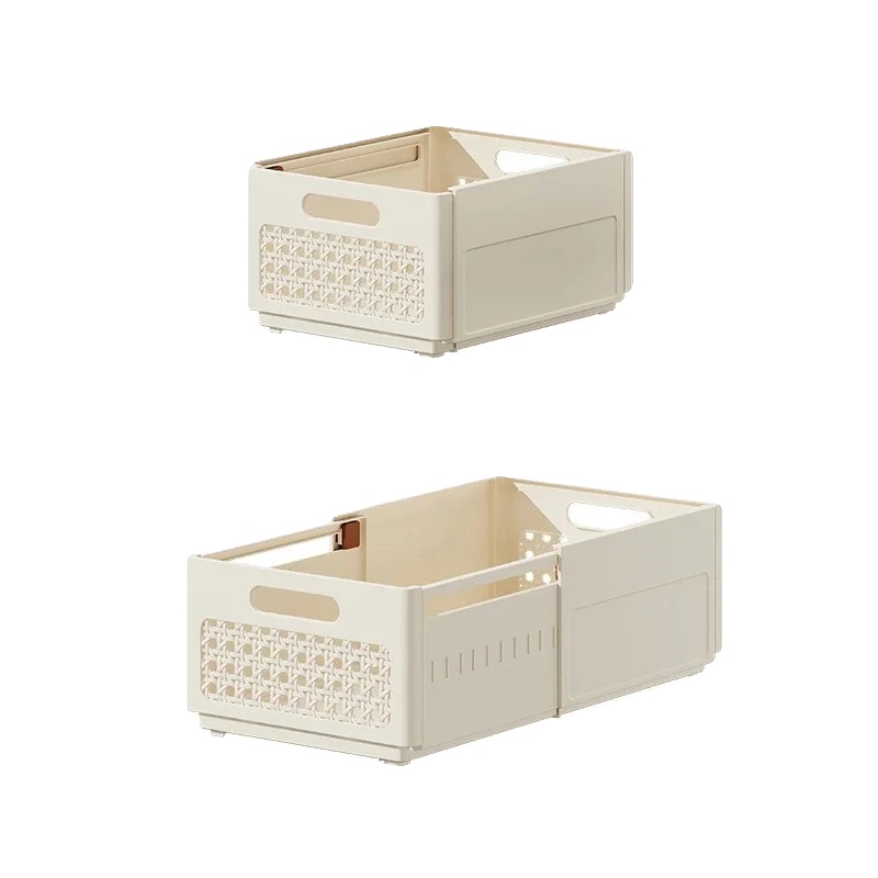 Kleiderorganizer, Erweiterbares Design, Umweltfreundliches Material, 3pcs-beige-l