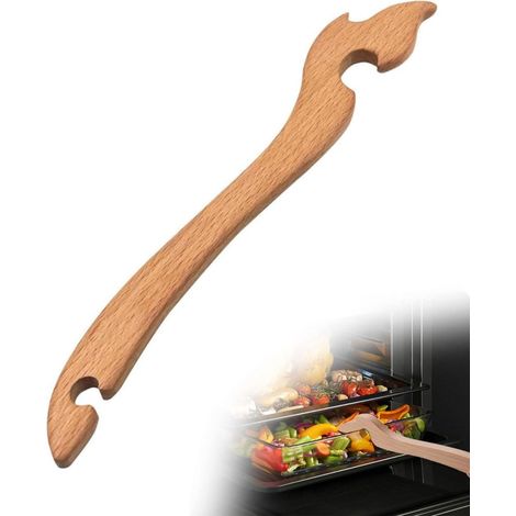 Stuks Ofenrostheber Aus Bambus, 27 Cm, Ofenrostheber Aus Strapazierfähigem Silikon, Spülbeckenheber Zum Schutz Vor Verbrennungen, Ofenheberstab Für Spüle, Toaster Und Heißluftfritteuse