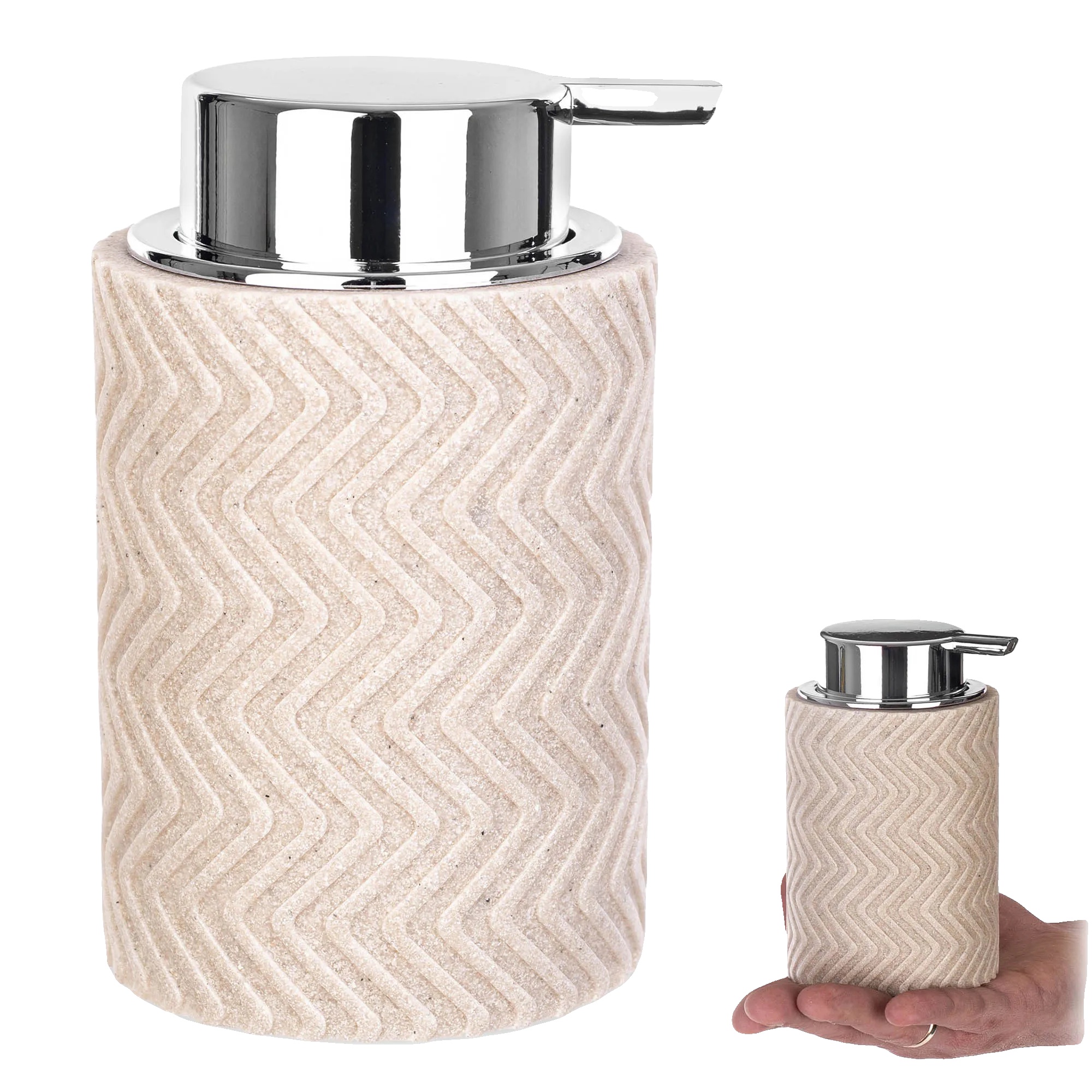 Seifenspender, Geometrisches Design, Langlebige Materialien, Beige