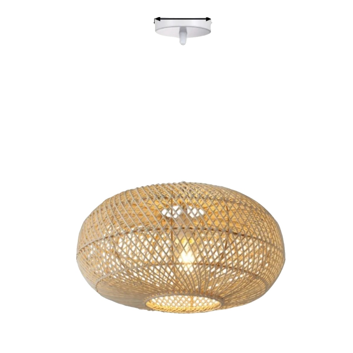 Kronleuchter, Elegantes Bambusdesign, Energieeffiziente Beleuchtung, 40cm, Keine Glühbirne