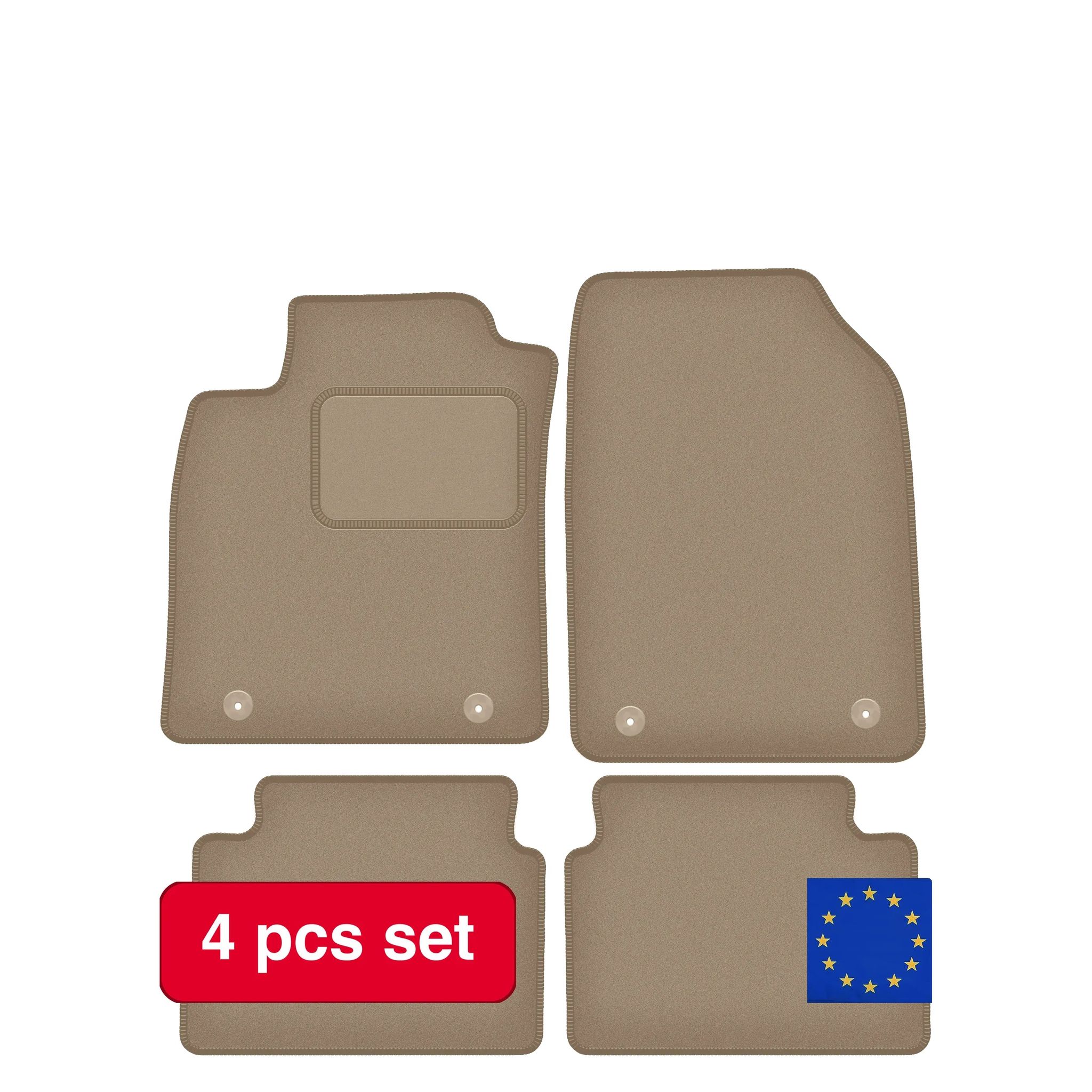 Autoteppiche, Luxus-schutzumrandung, Kompatibel Mit Opel Vectra C, Limousine (2002-2008), Beige