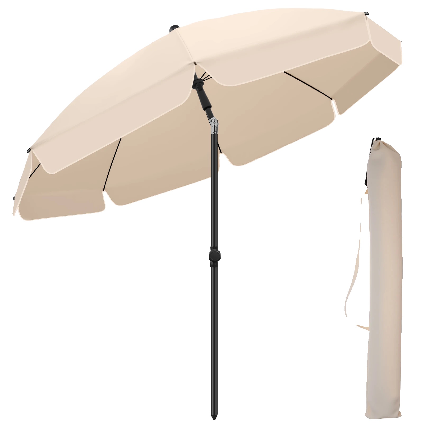 Gartenumbrella, Wetterbeständiger Stoff, Verstellbare Neigung, Brücke