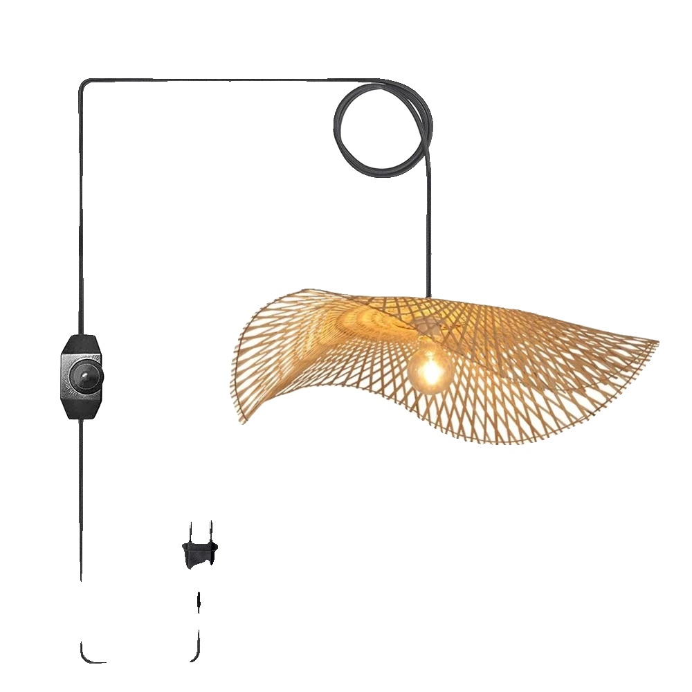 Pendelleuchte, Handgefertigtes Gewebtes Design, Dimmbare Funktion, 45cm Dimmbar, Keine Glühbirne