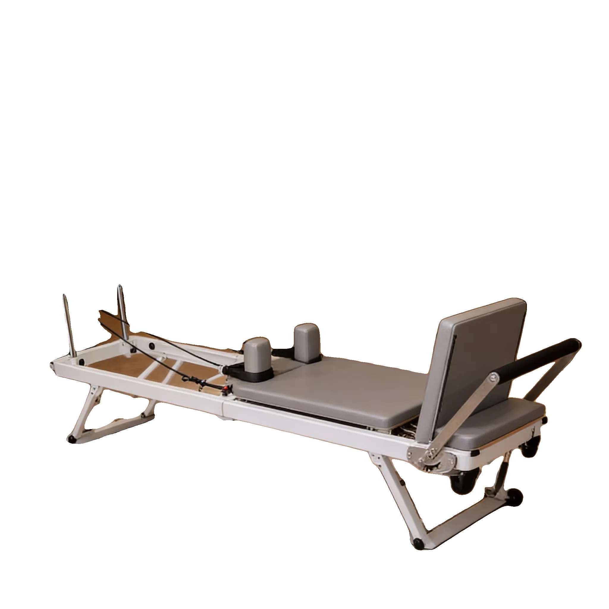 Pilates Reformer, Verstellbarer Widerstand, Platzsparendes Design, Beige Set Hinzufügen Brett