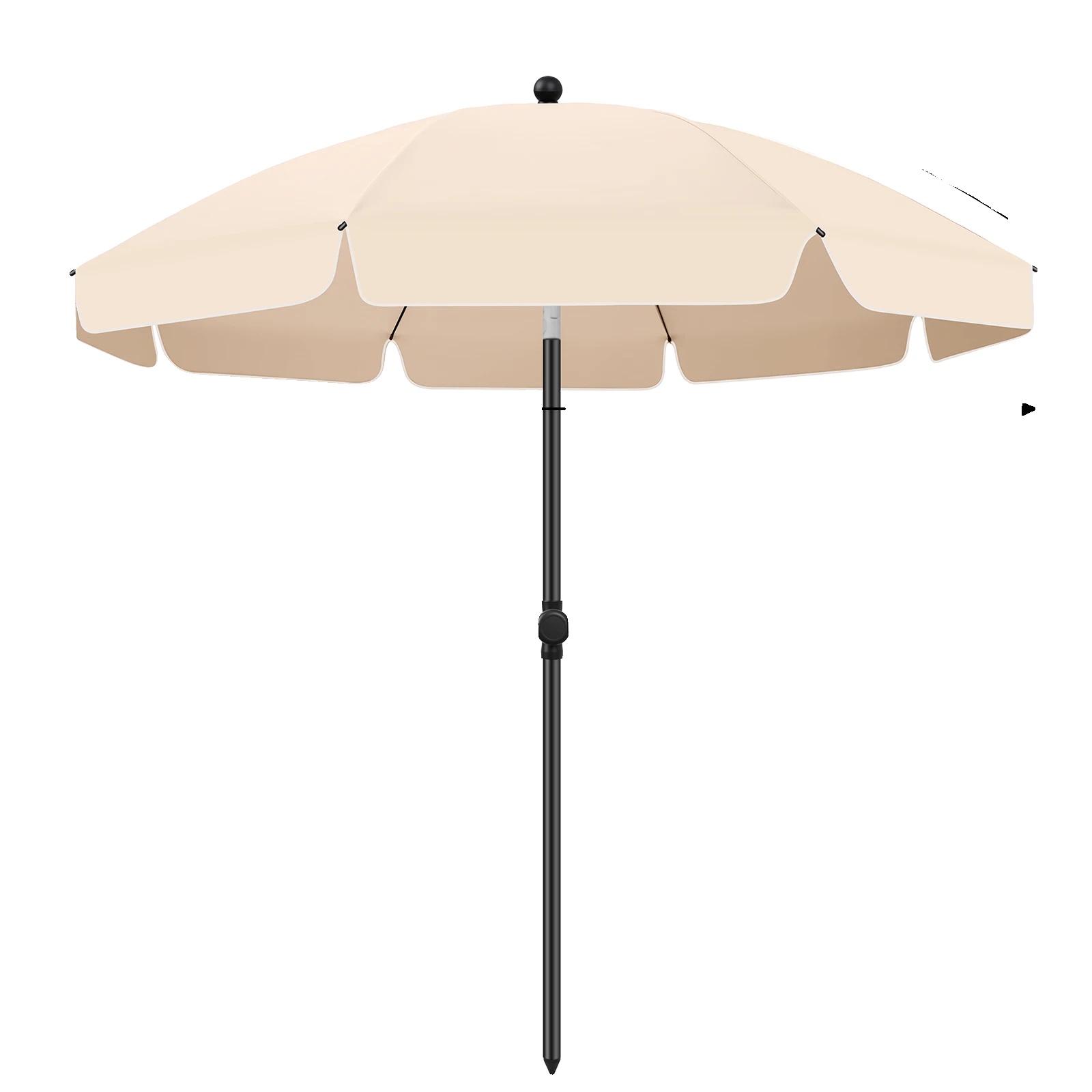 Strandschirm, 360° Drehbar, Uv-schutz, Kreis Beige