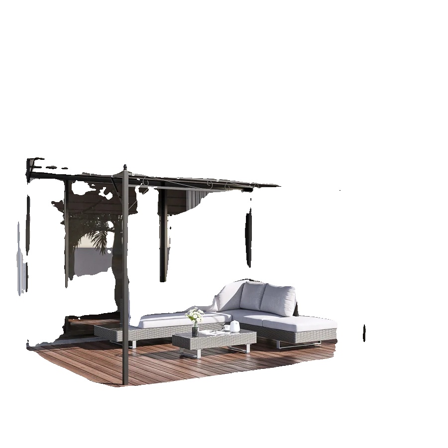 Gartenpavillon, 297x297 Cm, 198 Cm Vorderhöhe, 250 Cm Rückhöhe, Wetterfest, Wandmontierbar