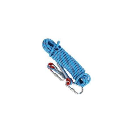 10 M Kletterseil Mit 2 X 8 Mm Karabinern, Bergsteigerseil, Rettungsseil, Feuerseil, Evakuierungsseil, Kletterseil, Campingseil, Angelseil, Magnetseil Für Den Außenbereich – Blaues Nylon
