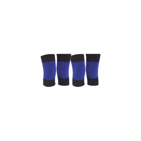 2 Paar Warme Knieschoner, Schwarz Und Blau, Winterkompressionsärmel