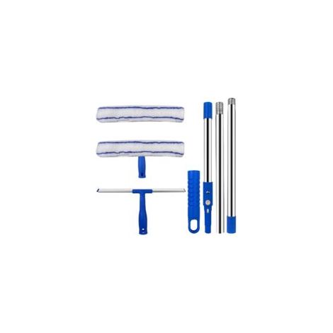 2-in-1 Fensterreinigungsset – Professioneller Fensterabzieher – 120 Cm – Mit Teleskopstiel – Fensterreiniger – Fensterreinigungsset Mit Teleskopstange