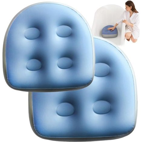 2-teiliges Set – Aufblasbarer Kindersitz – Luftkissen – 4 Saugnäpfe – Aufblasbare Sitzkissen – Pvc – Geeignet Für Whirlpools Und Pools – Weiches Und Bequemes Sitzkissen