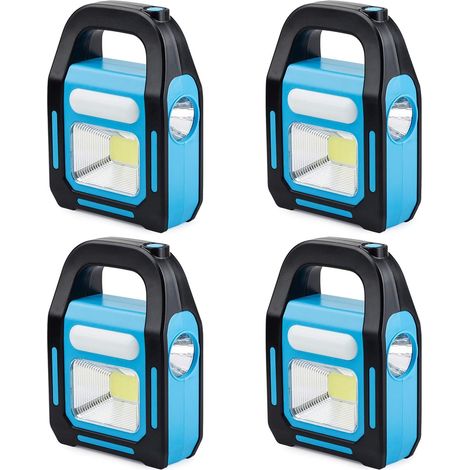 3-in-1 Usb Cob Led Solar-campinglaterne (4 Stück) – Wiederaufladbar – Wasserdicht – Notfall-taschenlampe – Geräteladegerät