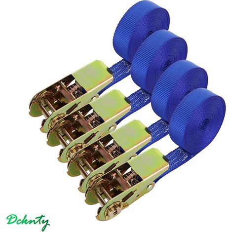 4-teiliges Ratschengurt-set, 6 M X 25 Mm Ratschengurte Für Motorrad, Auto, Fahrrad, Anhänger, 800 Kg Tragkraft, Zurrgurte